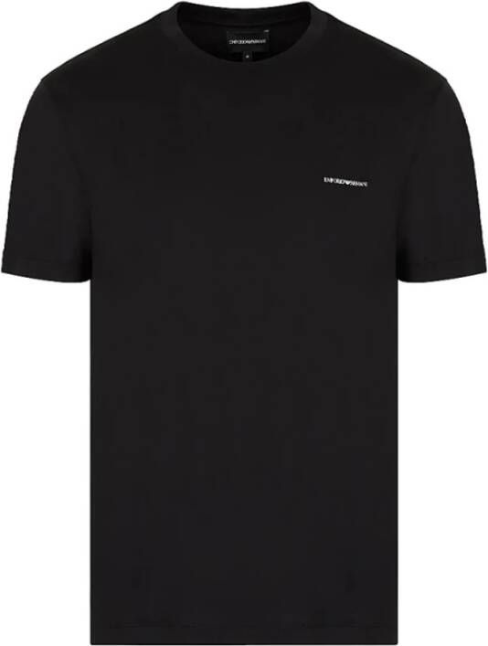 Emporio Armani Logo Print Katoenen T-Shirt Black Heren
