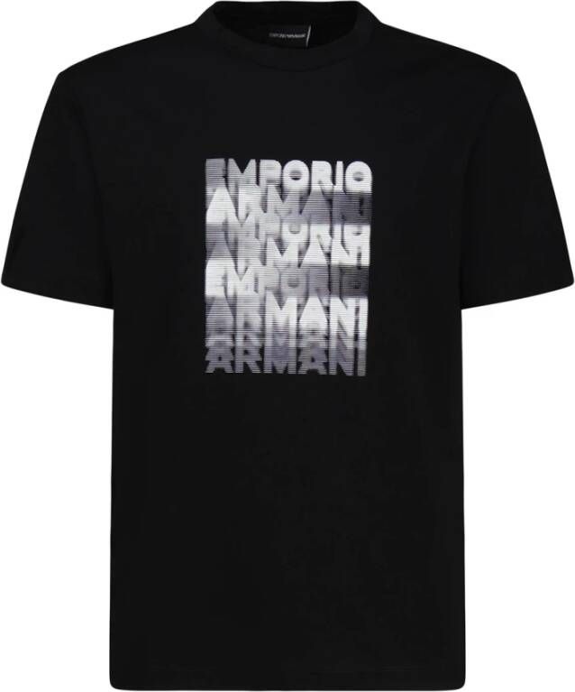 Emporio Armani Katoenen T-shirt Stijl 3R1Tde 1Jpzz Black Heren