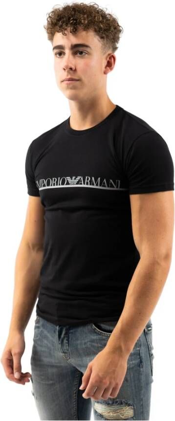 Emporio Armani Aansluitend Ronde Hals T-shirt Black Heren