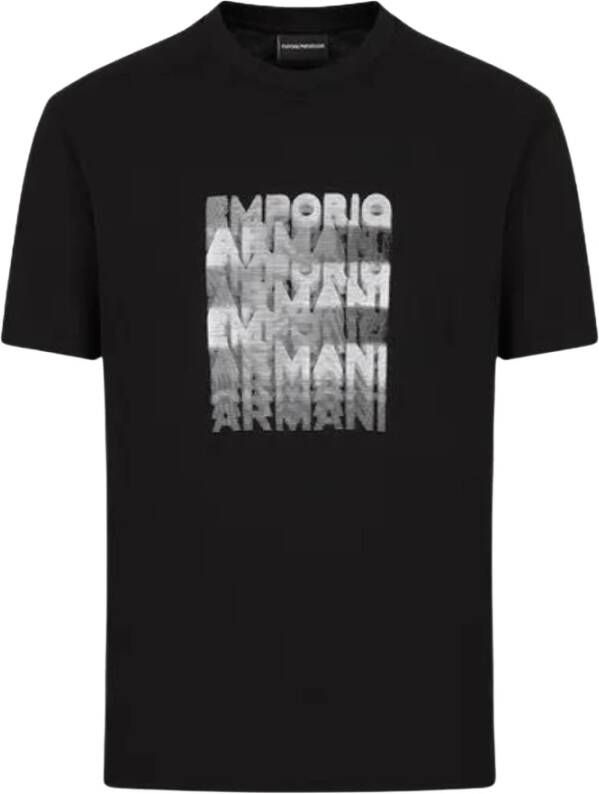 Emporio Armani Katoenen T-shirt Stijl 3R1Tde 1Jpzz Black Heren