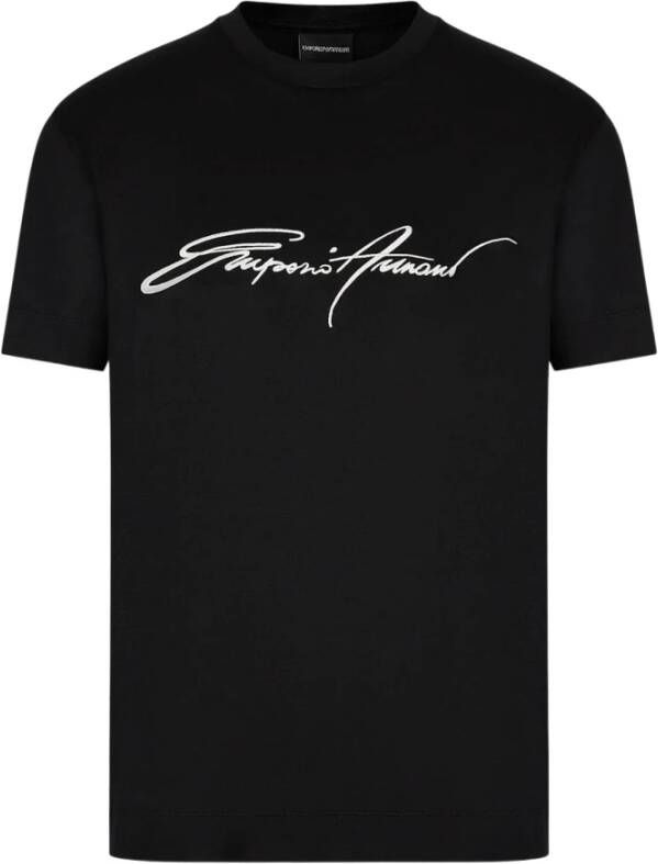 Emporio Armani Heren Logo Handtekening T-shirt Black Heren
