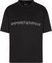 Emporio Armani Zwarte Tencel Heren T-shirt met Logo Patch Black Heren - Thumbnail 1