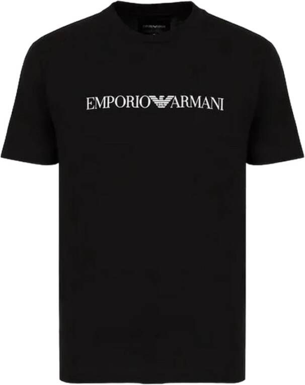 Emporio Armani Zwarte T-shirts en Polos Basic Katoen Black Heren
