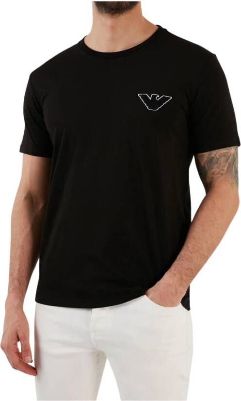Emporio Armani Zwarte Katoenen Regular Fit T-shirts en Polos Black Heren