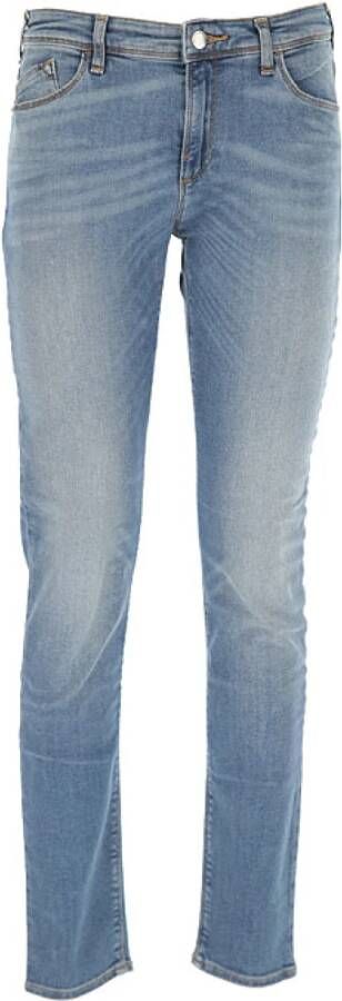 Emporio Armani Slim-fit Denim Jeans voor Dames Blue Dames