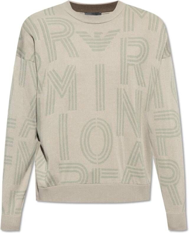 Emporio Armani Trui met logo Grijs Heren