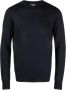 Emporio Armani Wollen Gebreide Logo Pullover Blue Heren - Thumbnail 1