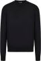 Emporio Armani Marineblauwe Wollen Trui met Logo Belettering Black Heren - Thumbnail 1