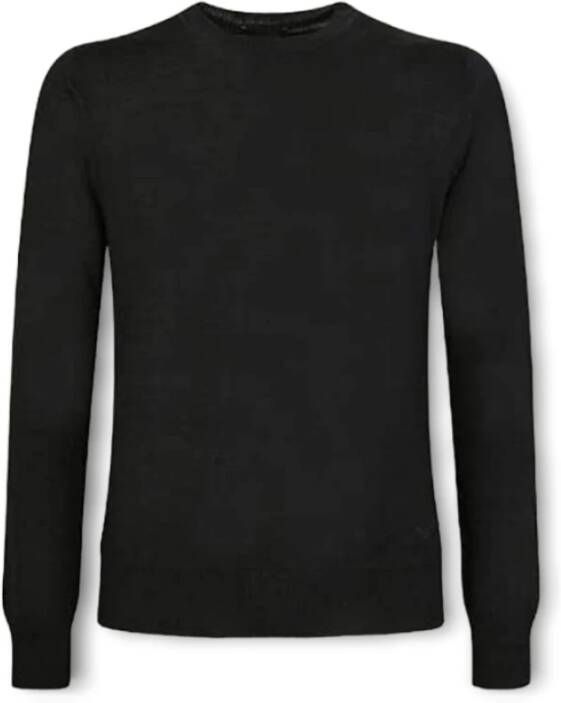 Emporio Armani Comfortabele en stijlvolle heren ronde hals pullover Black Heren