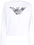 Emporio Armani Modieuze Adelaar Print Dames Sweatshirt White Dames - Thumbnail 1