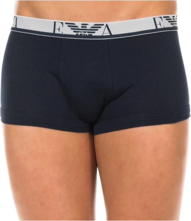 Emporio Armani Boxershorts van Stretchkatoen met Logoband Stretch Katoenen Boxershorts Marineblauw Rood Set van 2 Multicolor Blue Heren