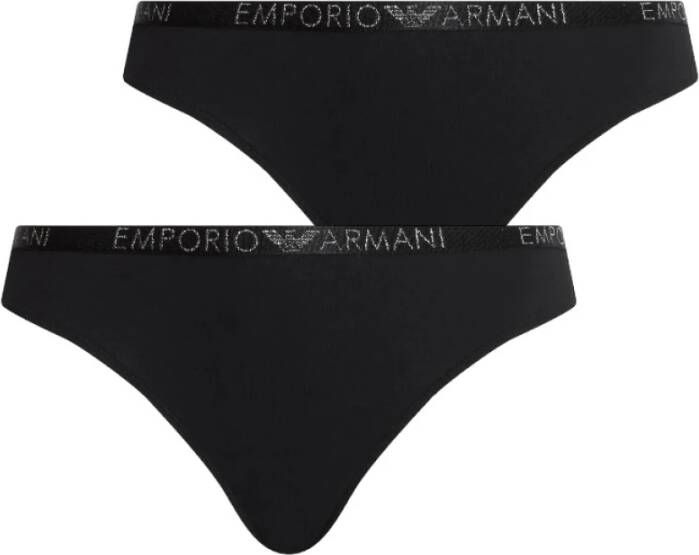 Emporio Armani 2-Pack van Twee Strings Black Dames