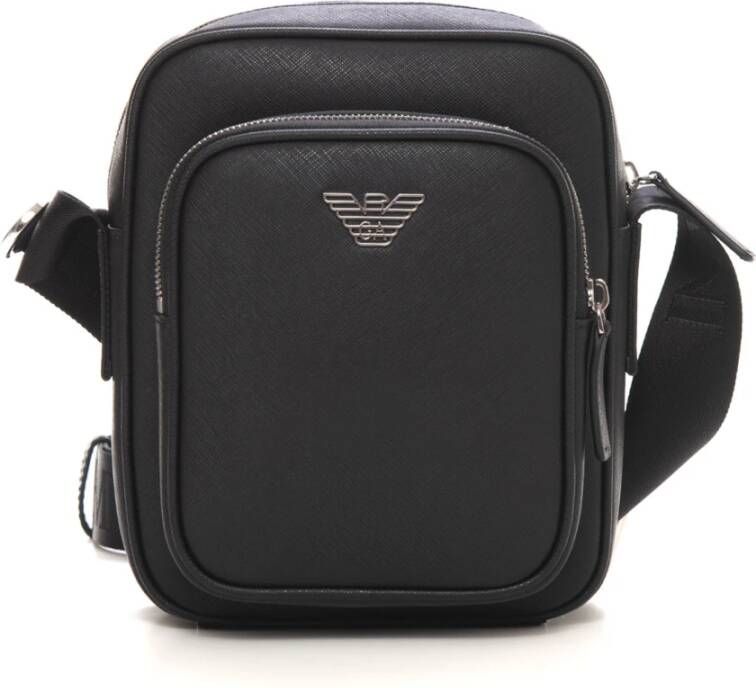 Emporio Armani Verstelbare schoudertas met logo Zwart Heren