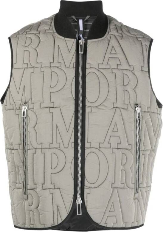 Emporio Armani Vest met logo Grijs Heren