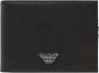 Emporio Armani Zwarte portemonnee met stoffen en bonded lederen voering Black Heren - Thumbnail 1