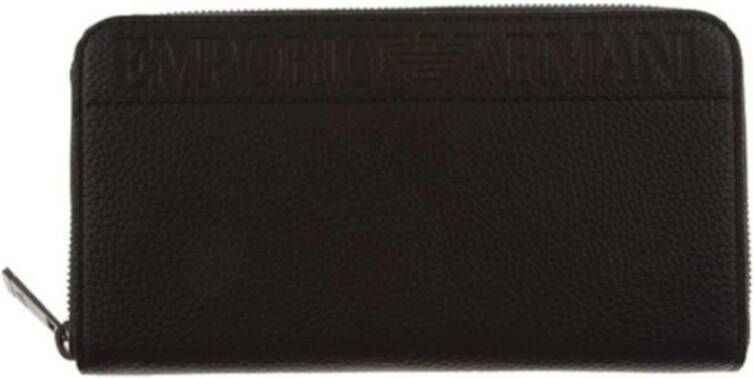 Emporio Armani Zwarte Logo Lettering Portemonnee Black Heren