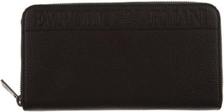 Emporio Armani Zwarte Logo Lettering Portemonnee Black Heren