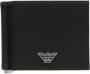 Emporio Armani Zwarte Saffiano Leren Portemonnee met Adelaarklem Black Heren - Thumbnail 1