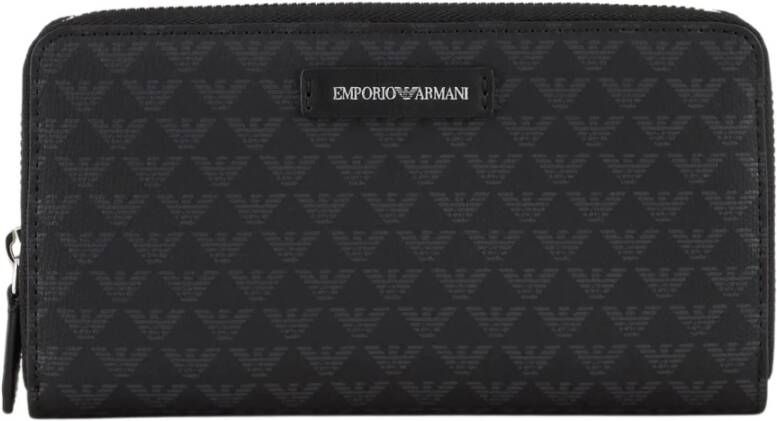 Emporio Armani Elegante Zwarte Portemonnees en Kaarthouders Black Dames