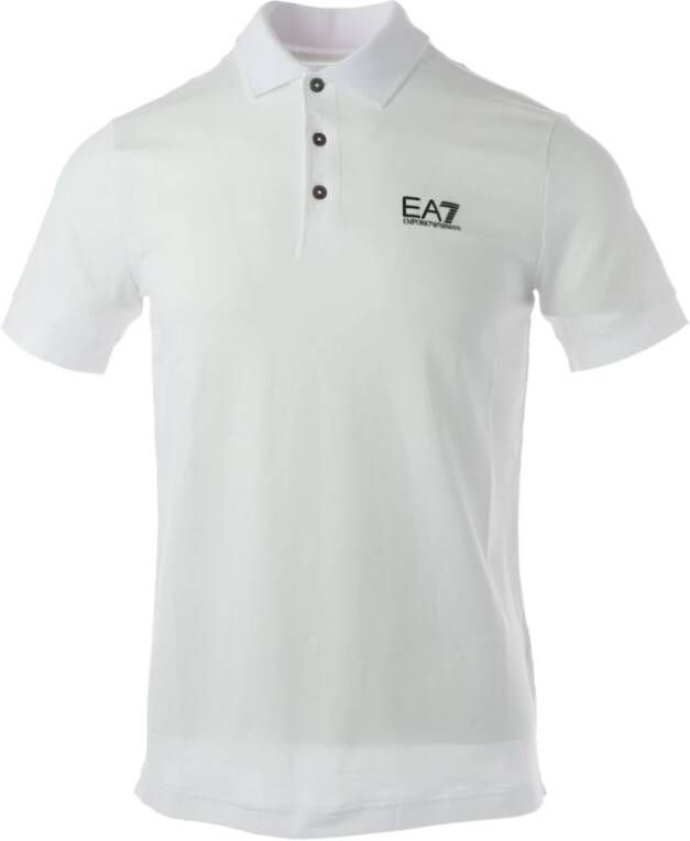 Emporio Armani EA7 Klassiek Polo Shirt voor Mannen White Heren