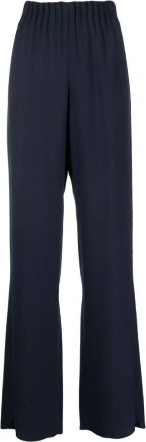 Emporio Armani Blauwe Wijde Broek met Plooien Blue Dames