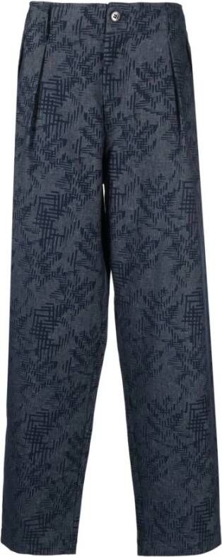 Emporio Armani Wide Trousers Blauw Heren