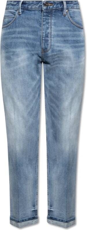 Emporio Armani Blauwe Straight-Leg Jeans Upgrade Blue Heren