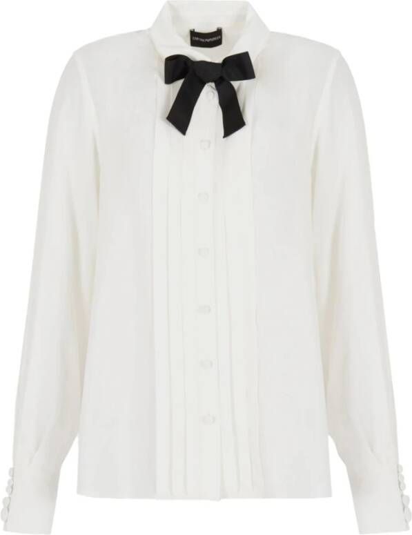 Emporio Armani Witte Overhemd met Plooien en Lange Mouwen Wit Dames