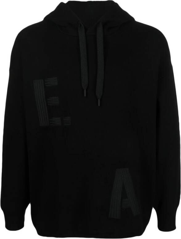 Emporio Armani Zwart katoenen sweatshirt Zwart Heren