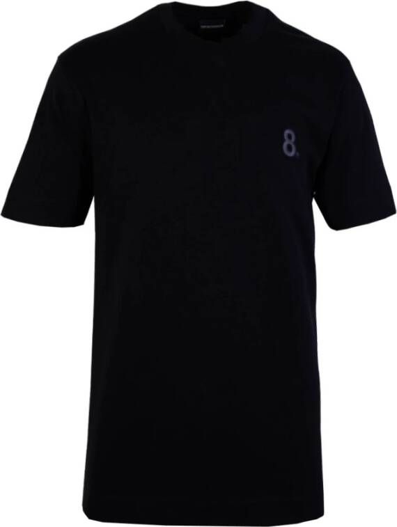 Emporio Armani Zwart T-shirt met borduursel Zwart Heren