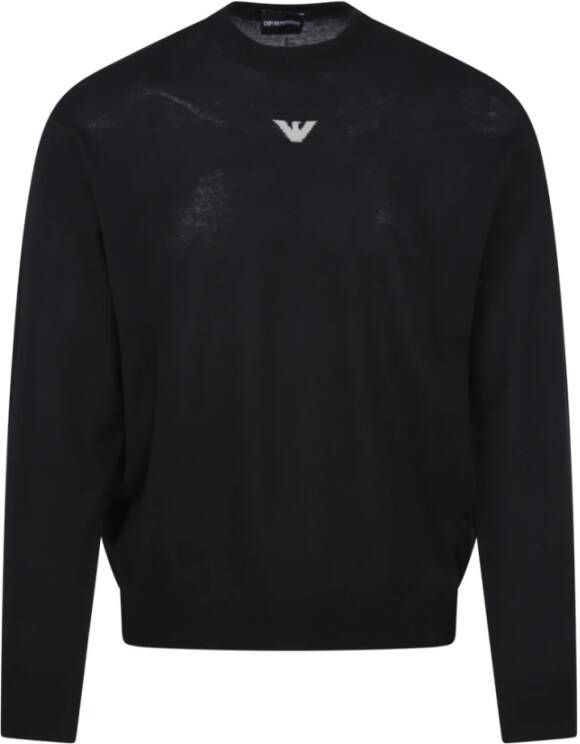 Emporio Armani Zwarte Sweaters met Regular Fit Black Heren