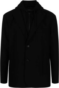 Emporio Armani Zwarte blazer met afneembare panelen Zwart Heren
