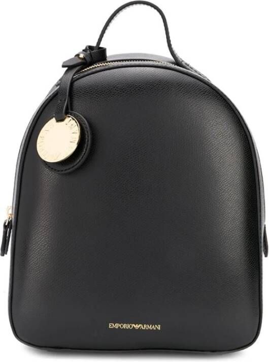 Emporio Armani Zwarte rugzak met logo en goudkleurige hardware Zwart Dames