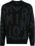 Emporio Armani Zwarte Sweaters met Jacquard Logo Motief Zwart Heren - Thumbnail 1