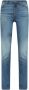 Emporio Armani Slim Fit Denim Jeans met Leren Logo Blue Dames - Thumbnail 1