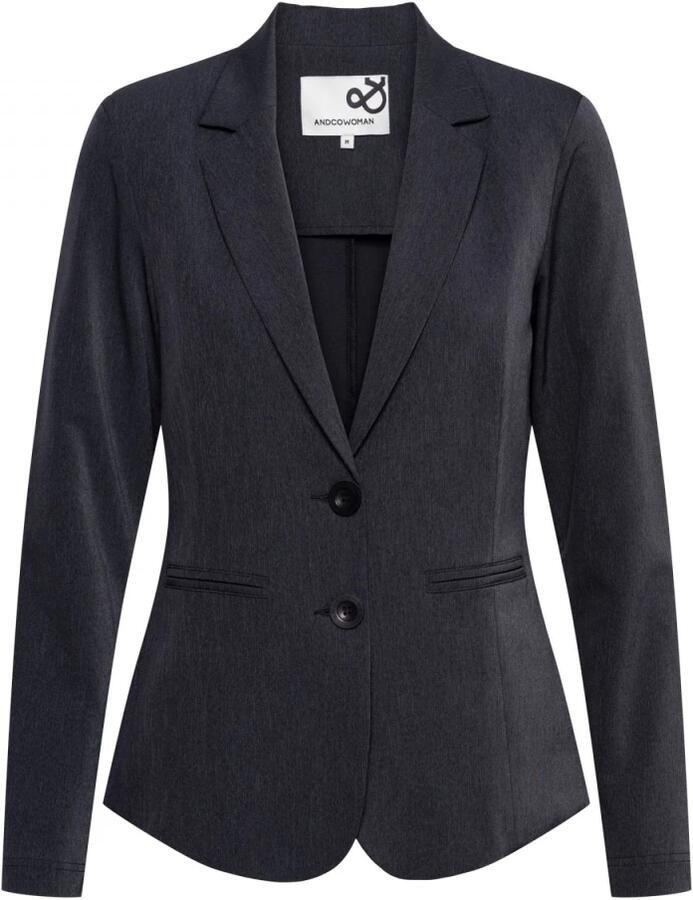 &Co Woman rechtvallende blazer PHILEINE TRAVEL grijs