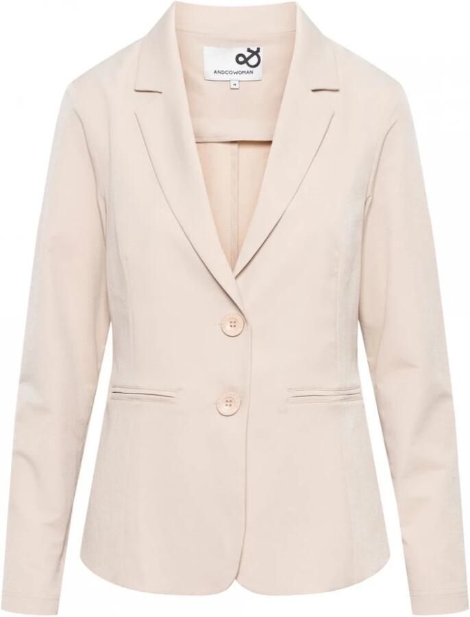 &Co Woman getailleerde blazer PHILEINE TRAVEL zand - Foto 3