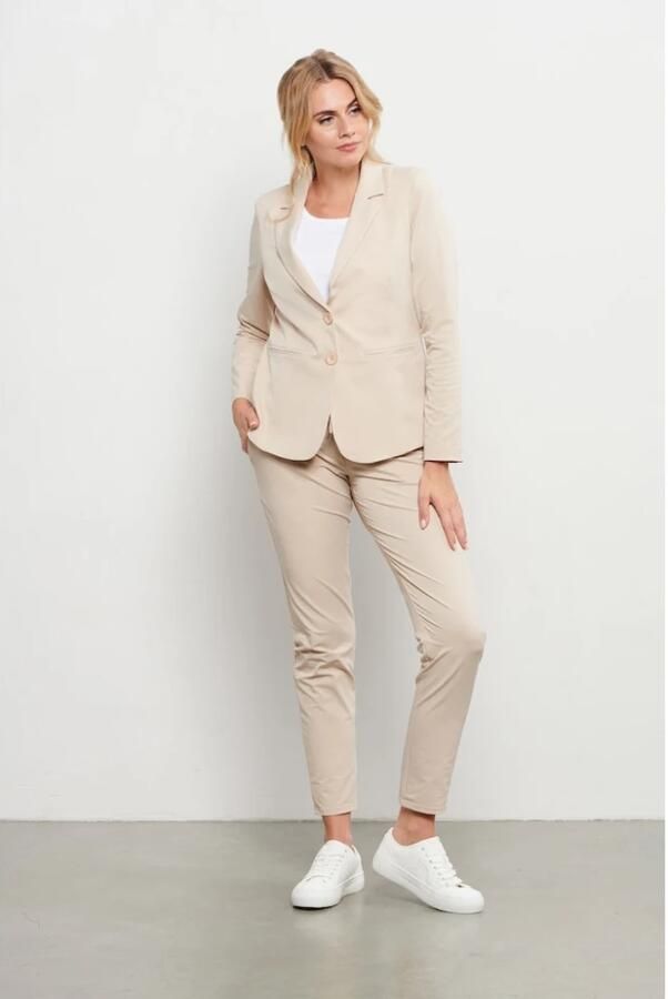 &Co Woman getailleerde blazer PHILEINE TRAVEL zand - Foto 5