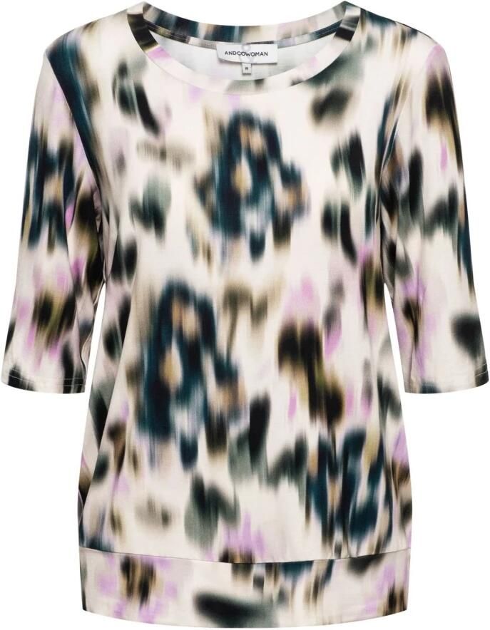 &Co Woman Bloes met lange mouwen en V-hals Multicolor Dames