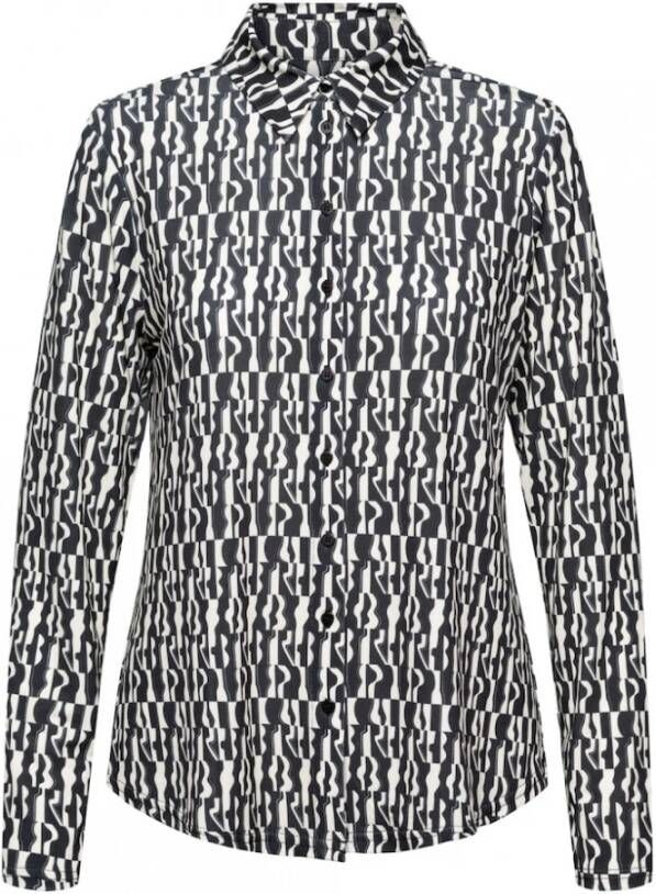&Co Woman Co Woman blouse Lotte Sculpture Bl260 35055 Zwart Dames