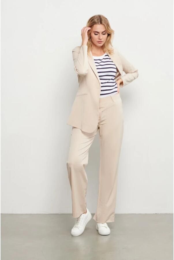 &Co Woman Broek Dames Recht Elegante tijdloze stijl Beige Dames - Foto 6