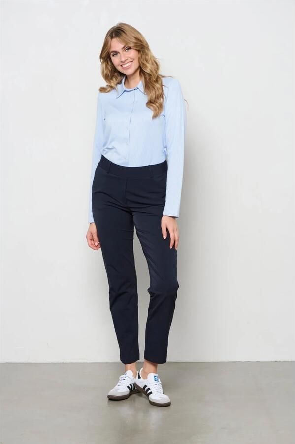 &Co Woman Overhemd met lange mouwen effen kleur Blue Dames - Foto 8