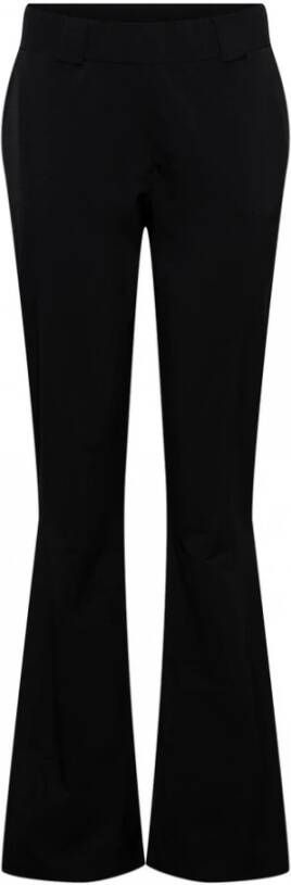 &Co Woman flared broek van travelstof zwart