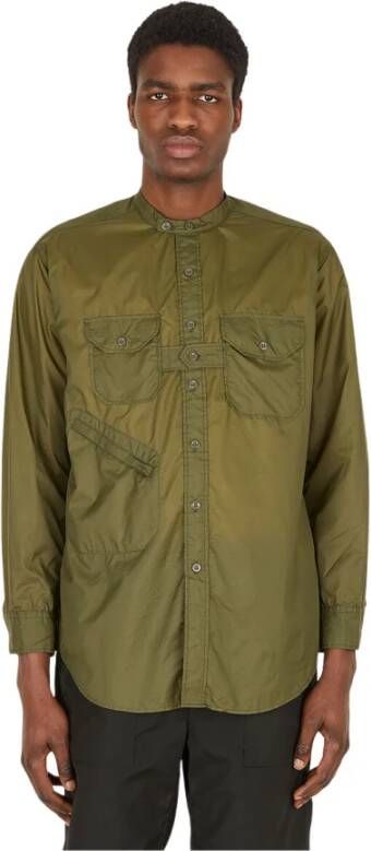 Engineered Garments Banded kraag shirt Groen Heren