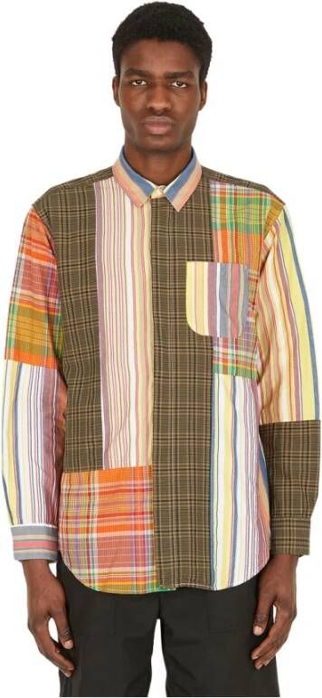 Engineered Garments Combo Patchwork Weave Shirt Oranje Heren