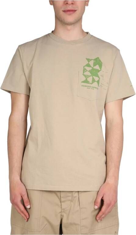 Engineered Garments Logo print t-shirt Bruin Heren