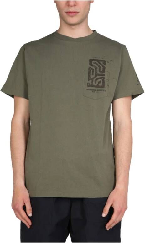 Engineered Garments Logo print t-shirt Groen Heren