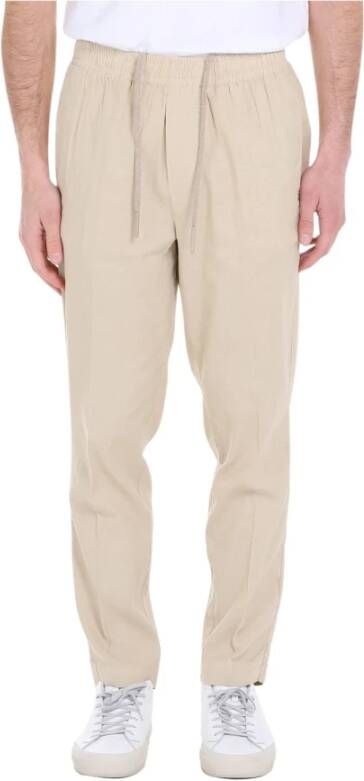 Entre amis Linnen broek met kant Beige Heren