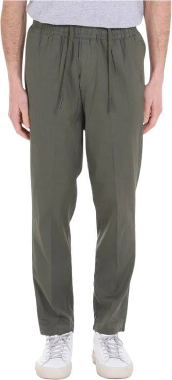 Entre amis Linnen broek met kant Groen Heren