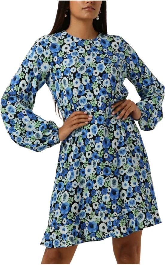 Envii Blauwe Bloemen Lange Mouw Jurk Multicolor Dames - Foto 3